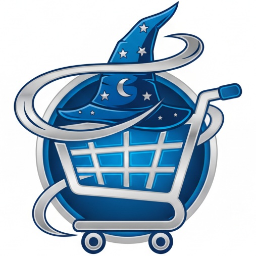 Wizard Cart Logo - Shopping cart with wizard hat